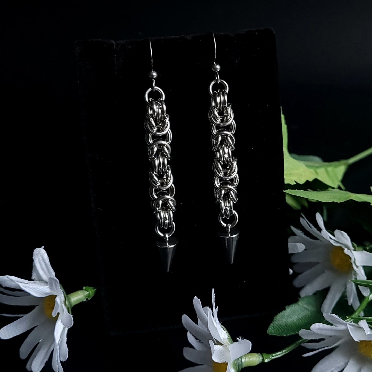 Chainmail Spike Earrings