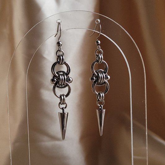Helm Weave Spike Earrings