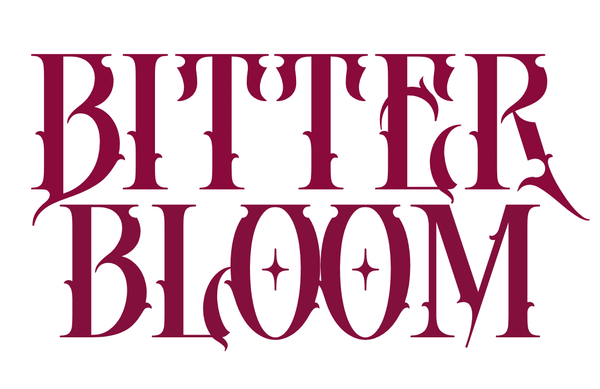 Bitter Bloom Jewellery Logo White with Burgundy Text